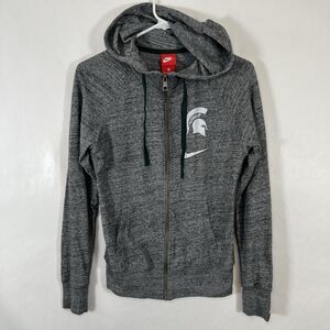 Michigan State Spartans Nike Full Zip Hoodie Womens Size XS Gray Jacket
